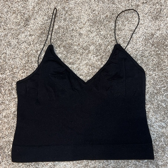 Free People - Ribbed V-Neck Brami in black size m/l - Picture 4 of 6